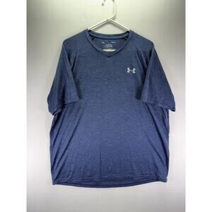 Under Armour Heatgear The Tech Tee Blue Patterned Active T-Shirt Mens X-Large